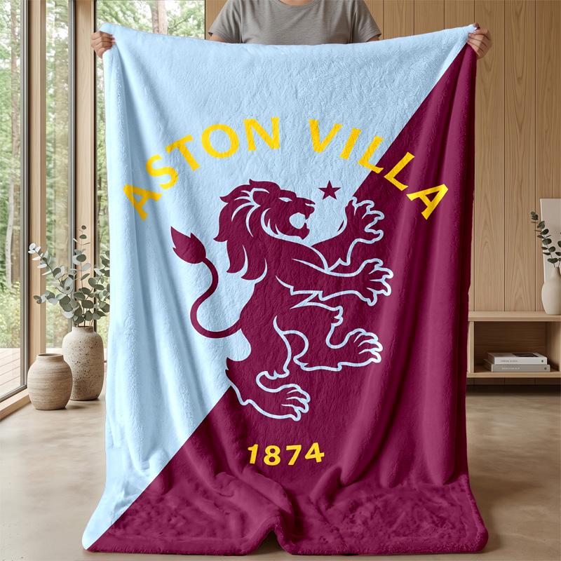 Coperta in Flanella con Stampa Aston Villa, Morbida Calda Leggera Coperta da Divano Letto Campeggio