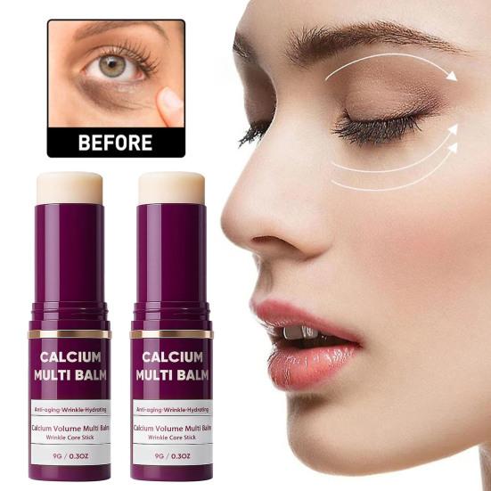 Multi-Balm Stick for Face Eyes Lips Collagen Hydration & Anti-Aging Moisturizing Cream 9g Portable Day And Night Balm for Wrinkles Dry Skin