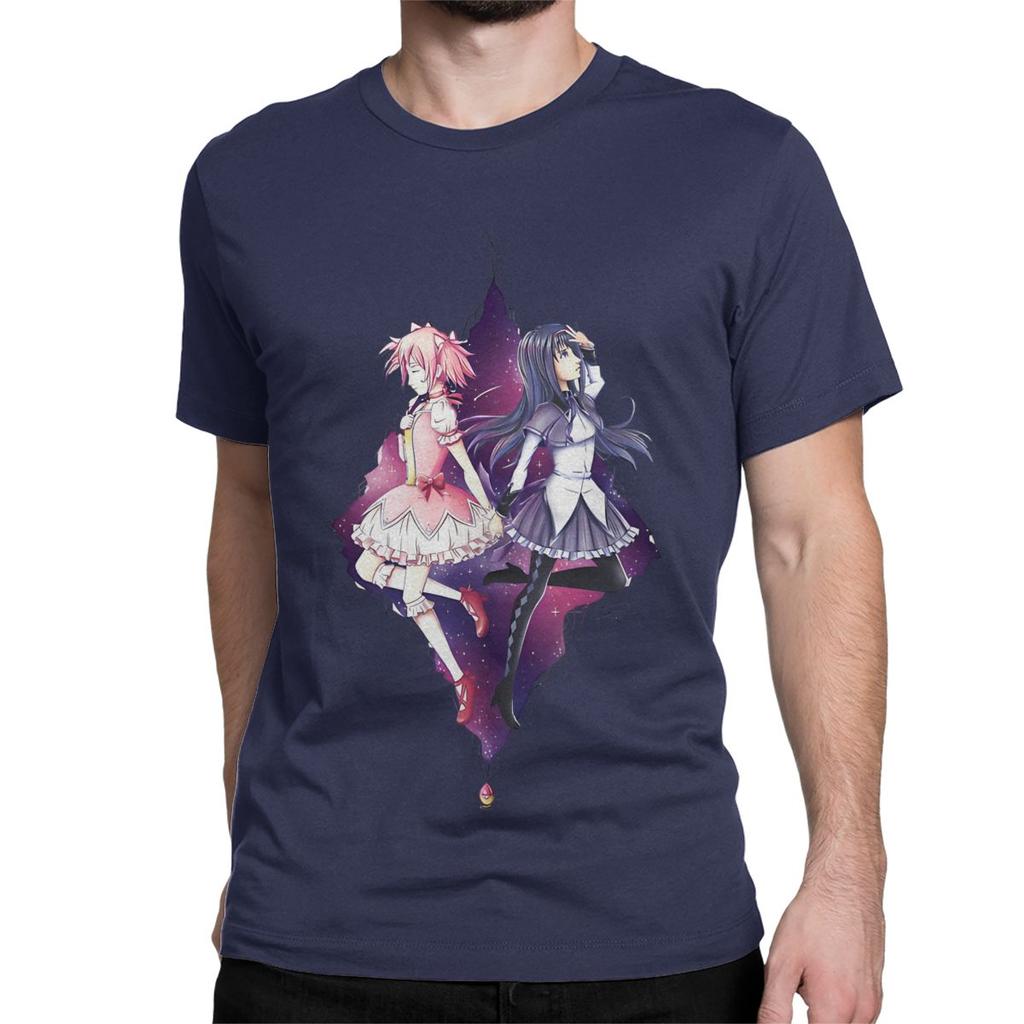 Madoka And Homura Puella Magi Madoka Magica Men Women's T Shirt Anime Humorous Tees T-Shirt 100% Cotton Printed Clothing