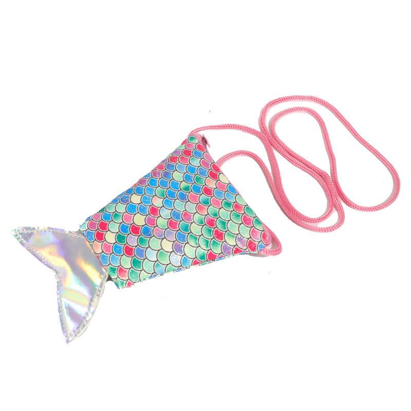 Delightful And Colorful Fish Tail Crossbody Bag For Children With Sparkling Sequins And Adorable Design