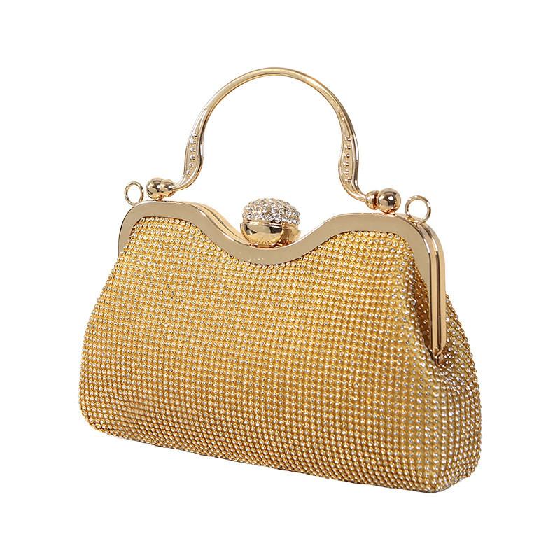 Glamouröse Muschelförmige Handtasche mit Strasssteinen und Satinfutter für festliche Anlässe und den täglichen Gebrauch