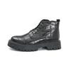 Men Motorcycle Casual Black Outdoor Retro Brown Leather Elevator Shoes High Boots Street Style Punk Boots Large Size