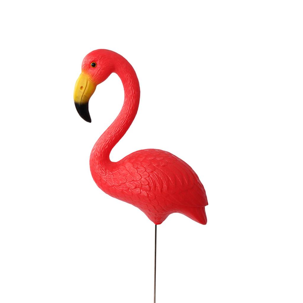 Bird Statue Figurine, Yard Art Ornament Cake Topper Decoration Flamingo Garden Stake Sculpture for Flowerpot Holiday Planter