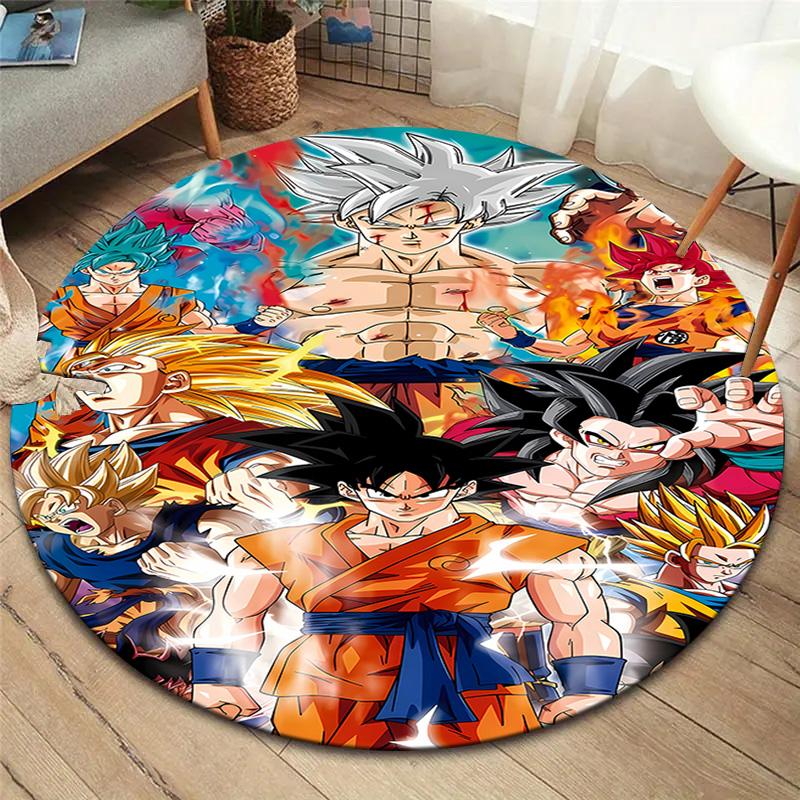 Dragon Ball Z Round Area Rug Carpet Rug For Living Room Bedroom Sofa Playroom Decor Nonslip Floor Mat