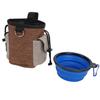 Dog Treat Pouch Oxford Fabric Multiple Compartments Adjustable Belt Pets Training Treat Pouch with Foldable Bowl Coffee