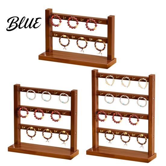 Earring Ring Storage Wooden Jewelry Organizer Durable Display Stand Multiple Layers Space Rustic Wood Saving Rack for Necklaces Bracelets