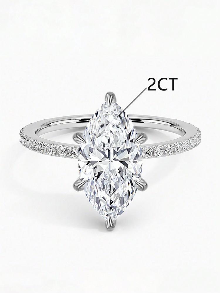 925 Silver Simple Classic 1-3Carat Horse Eye Zircon Ring For Women Engagement Wedding Luxury High Quality Fine Jewelry