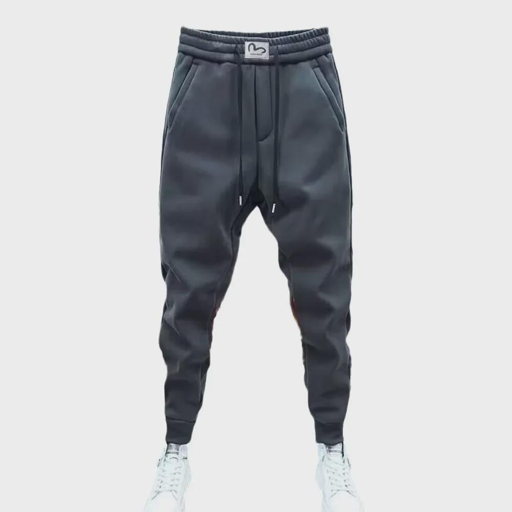 Men's Trendy 2024 Loose Casual Overalls with Plus Velvet Harem Pants - Simple and Versatile for Spring and Autumn