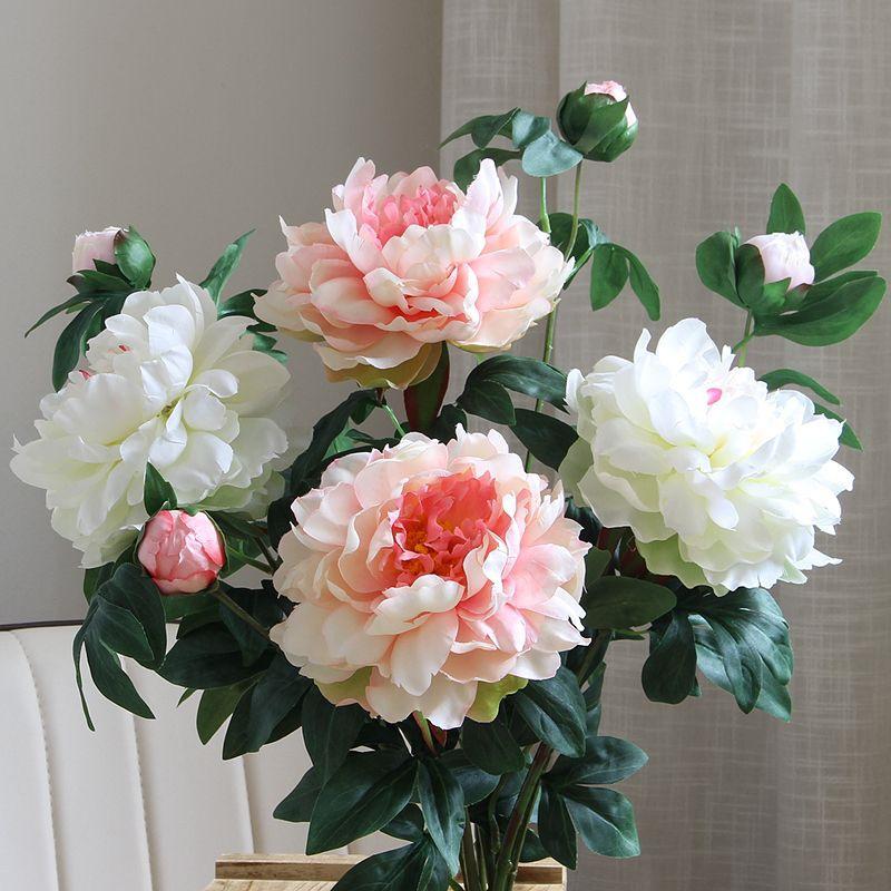 Silk Peony Bouquet - Artificial Floral Arrangement for Home Decor & Photo Props