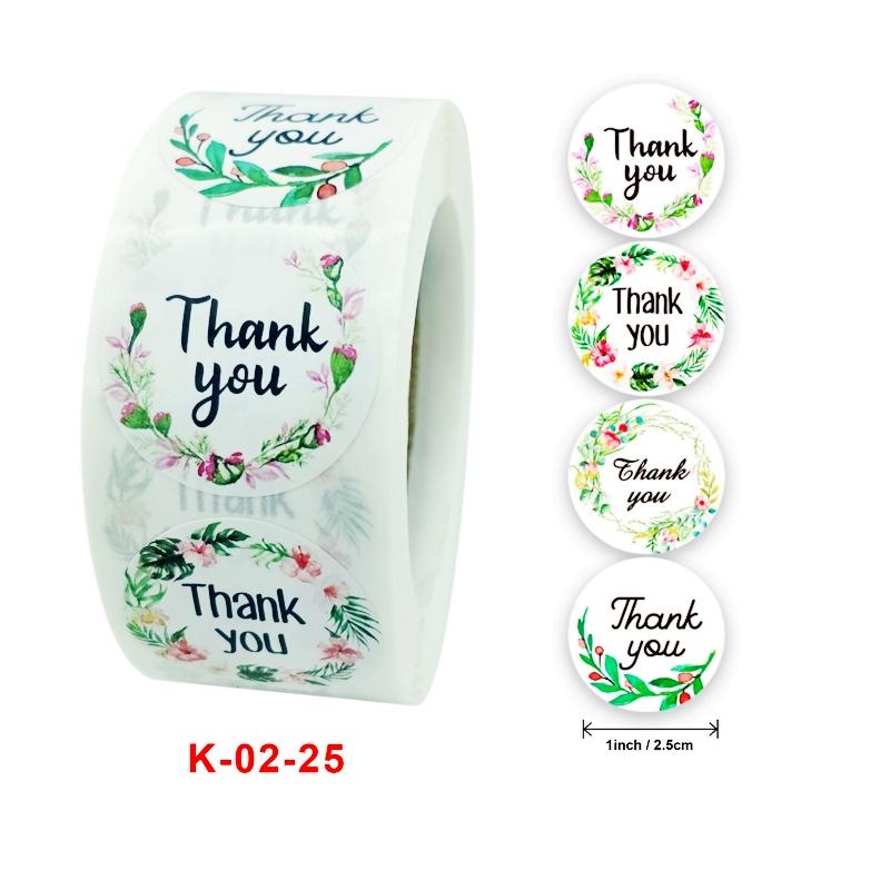 500pcs Round Labels Thank You Gift Sealing Sticker Kraft Paper Candy Gift Box Bag Wedding Holiday birthday party decoration tags