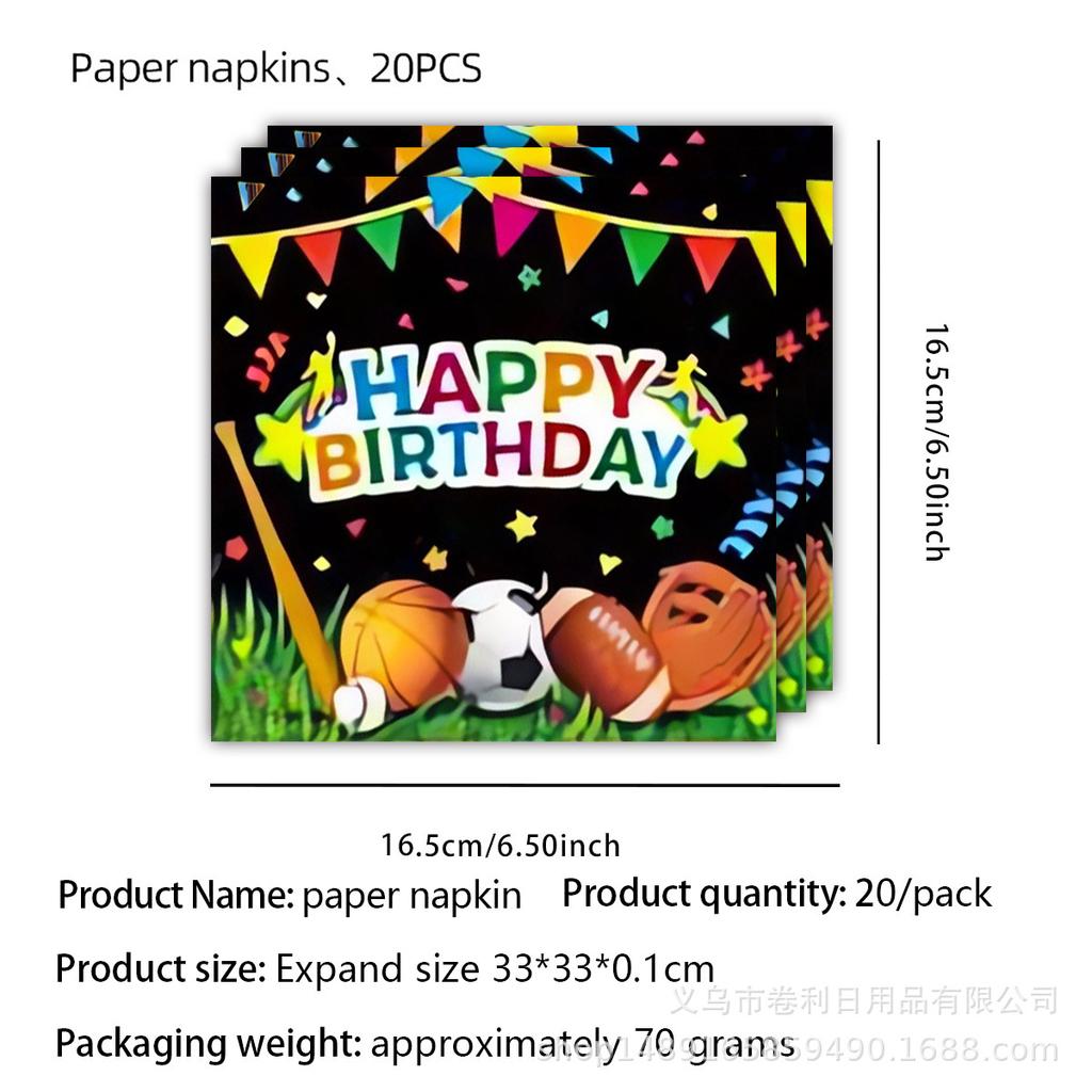 Super Bowl Combo Ball Party Supplies Birthday Decoration Arrangement Football Banner Pendant Flag Paper Plate