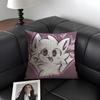 B-Boykisser Sillyy Cat Cute Cushion Cover Natural Linen Organic Fabric Double-Sided Printing Sofa Home Decor Gift Pillow Case