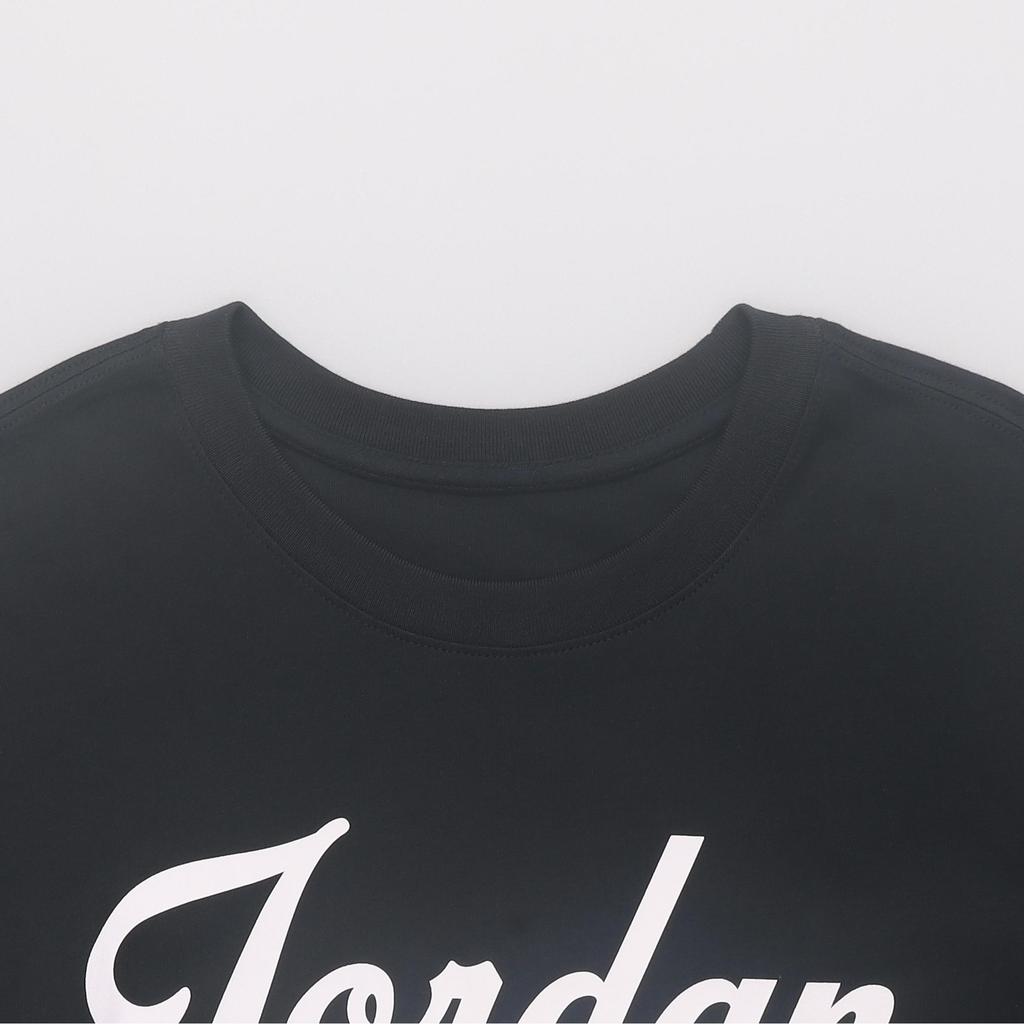 Jordan Alphabet Print Round Neck Casual Short Sleeve T-Shirt Men Tops Black FN5959-010