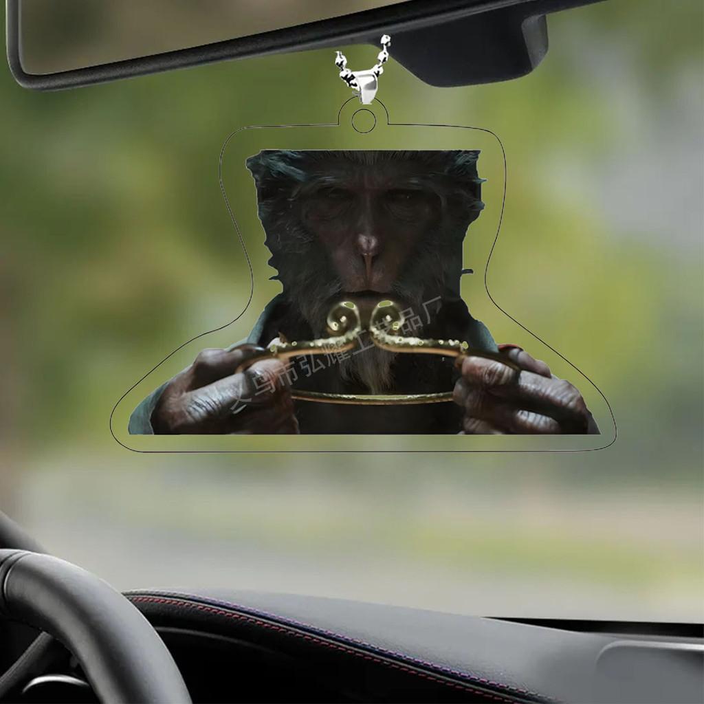 

Traditional Chinese Acrylic Black Wukong Hanging Ornament Unique Car Decoration Home For 10