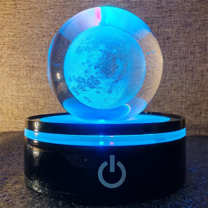 Solar System 3d kristallkula Kristallklot Laser snidad kristallkula med kulstativ Dekorativa planetsfärer Galaxy Födelsedagspresentprydnader