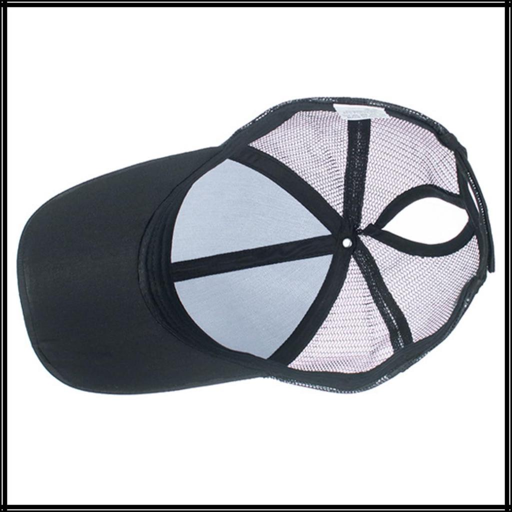 Cap Hat Mesh Camouflage Cross Net Sports Outdoor Men Women CZ976 [White Fang] (Black)