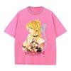 Retro Washed T-Shirts Punk Gothic Anime Death Note Print T-Shirts Harajuku Casual Cotton Vintage Short Sleeve Top