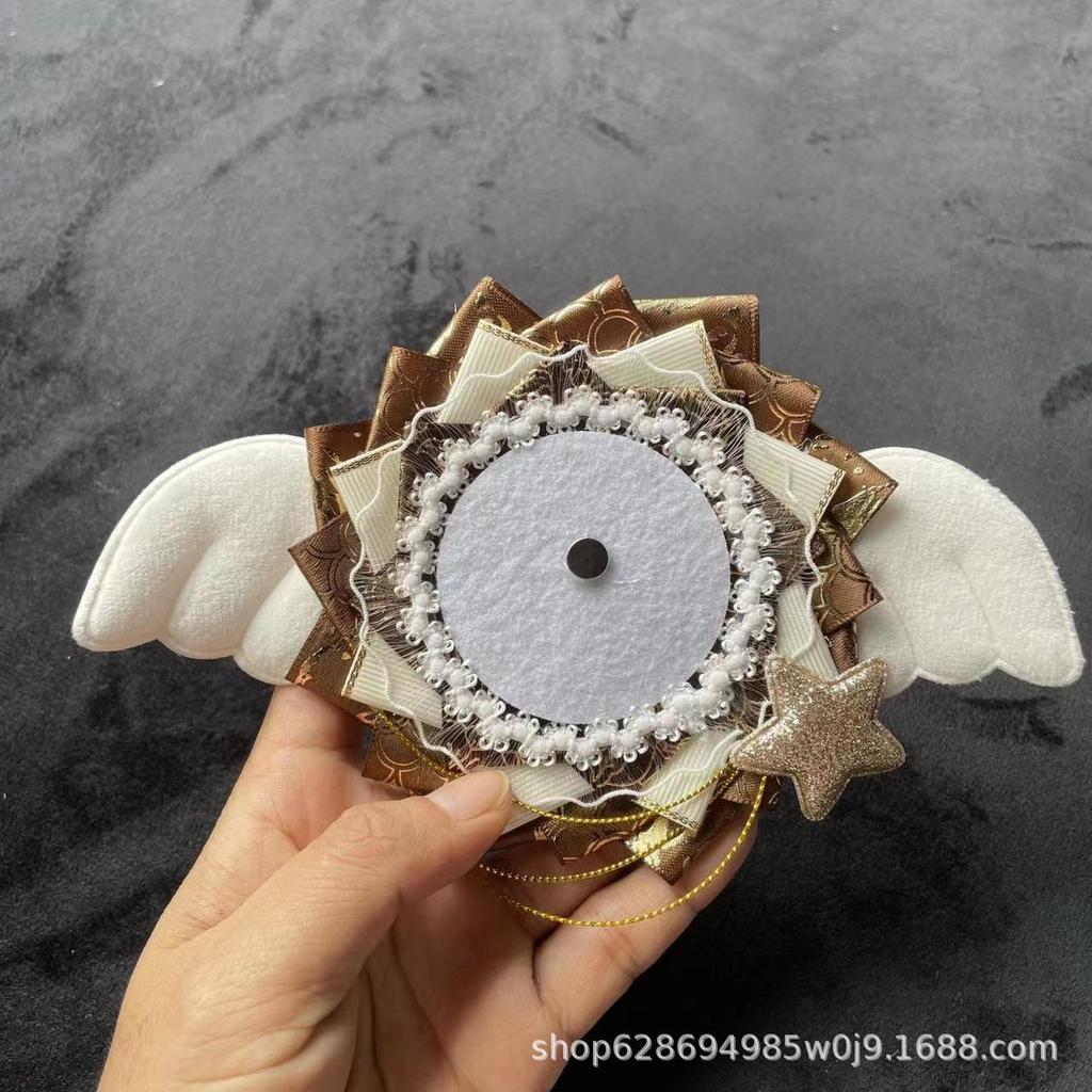 Cute wings bar cabbage badge display bottom support anime pain bag DIY ornament 58mm-75mm spot