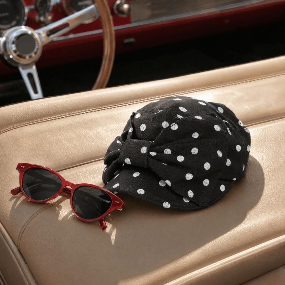 Sweet Polka Dot Forward Hat Bow Women's Hat Ins Equestrian Hat  Outing