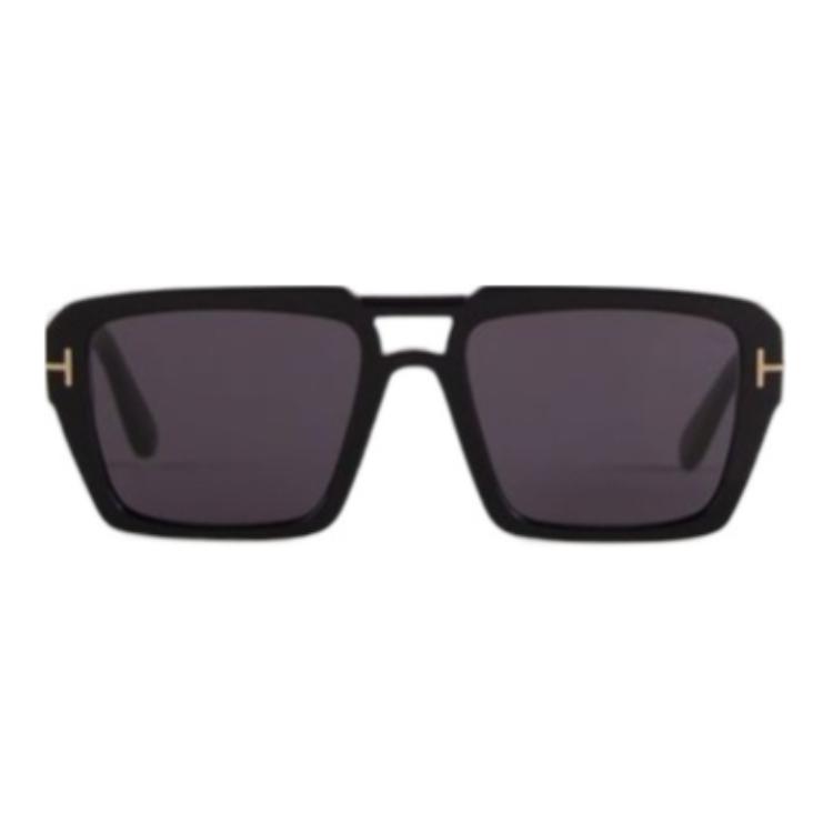 Tom Ford Logo Acetate Square Sunglasses Women sunglasses Black FT115356 56,Black