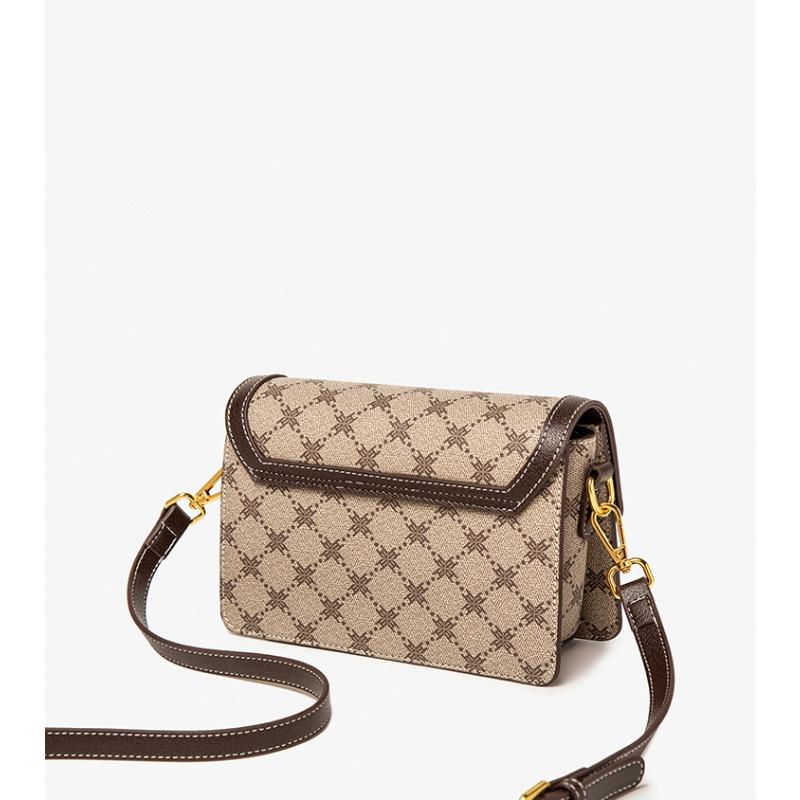 VEZFAA Sac à Bandoulière Mode Femme Style Coréen Sac pour Femme Sac Carré Imprimé Tendance Classique Coréenne Sac Messager Cuir Véritable