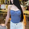 Cross-border French Lace Sweetheart Bandeau: Backless, See-through, Body Shaping Lace-up Top