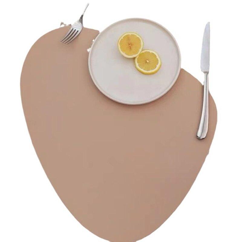 Nordic Style Tableware Pad Placemat Table Mat PU Leather Heat Insulation Non-Slip Simple Placemats Disc Coaster Placemat