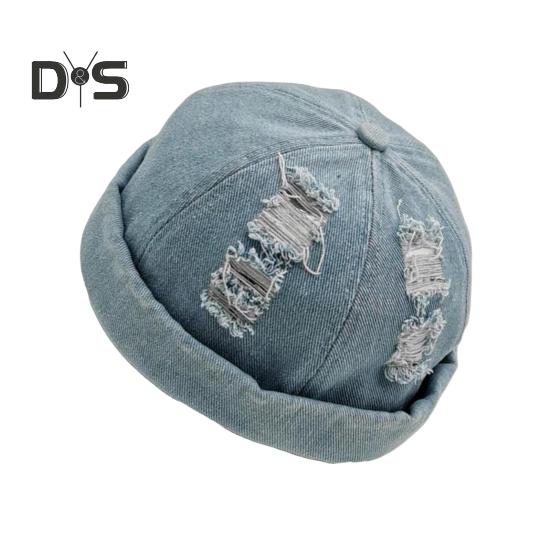 

Ковбойская шляпа, легкая дышащая джинсовая ткань с рваными отверстиями, мужская и женская летняя шляпа, однотонная шляпа, уличный стиль, головной убор светло-синий
