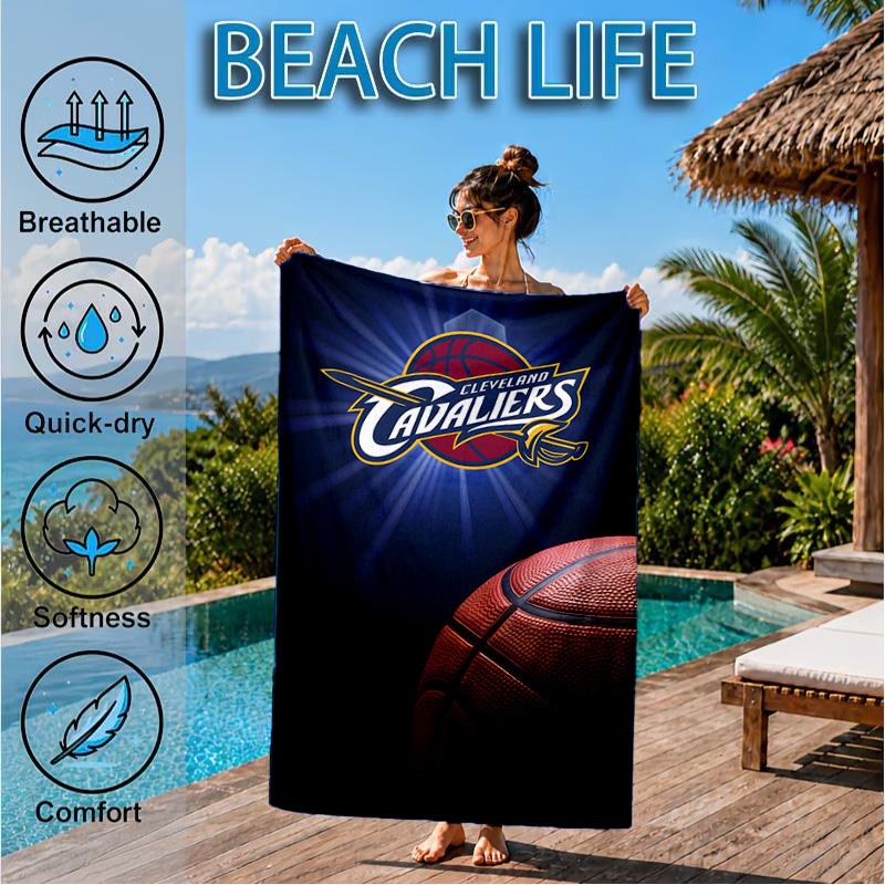 Football Cavaliers Logo Beach Towel, Microfiber Beach Towel, Perfect For Pool, Beach, Travel, Home Decor Beach Party Fan Gifts