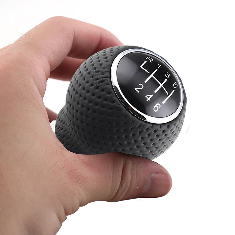 5/6 Speed Universal PU Leather Gear Shift Knob Manual Car Gear Stick Head Shift Replacement Knob Modified Shift Head