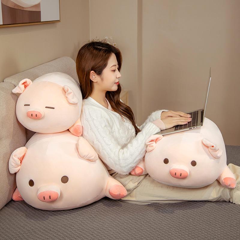 Pig Plush Toy Pillow - Soft & Cute Bedside Cuddle Cushion