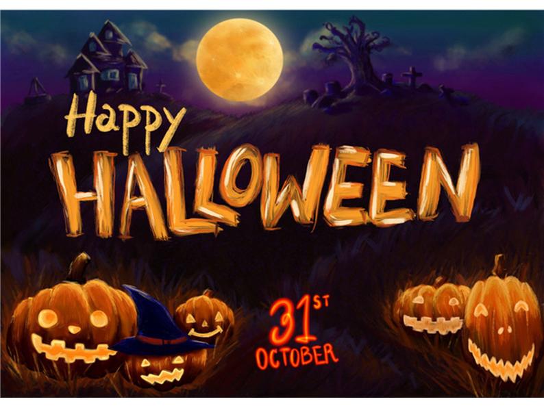 Happy Halloween Modern Canvas Wall Art for Bedroom & Living Room