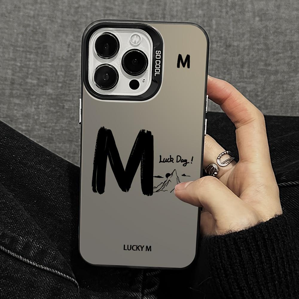 Lucky Letter M Pattern Phone Case Suitable for iPhone 17 16 15 14 13 12 11 Pro/Max/Plus Anti Drop and Shockproof Back Cover