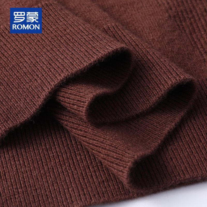 ROMON Men's 100% Pure Wool Mock Neck Pullover Sweater