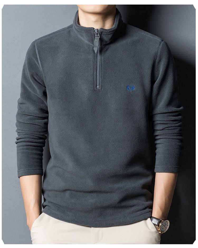 Men's Autumn/Winter Woodpecker Polartec Half-High Collar Zipper Fleece Hoodie