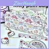 Hello Kitty Pochacco Print Canvas Multilayer Foldable Pen Case For Students And Girls