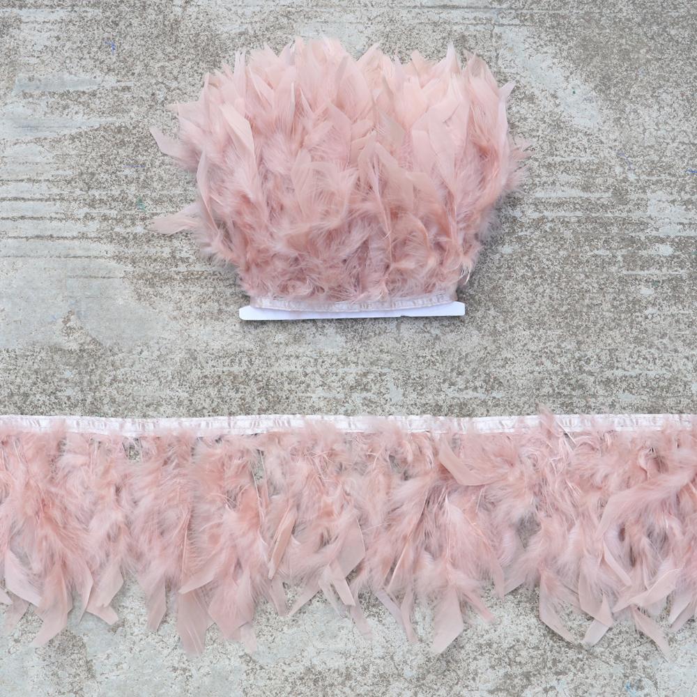 1M 10-15CM Turkey Feather Trim Fringe Blue Marabou Plumas Ribbon for Crafts Sewing  Clothes Wedding Dress Decoration Accessories