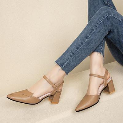 Hochhackige Sandalen Sommer spitze Damenschuhe Mode wilde Baotou römische Schuhe