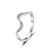 Jewelry Wave Shape GRA Certificate Full VVs1 Moissanite S925 Sterling Silver Stackable Band Wedding Ring for Women
