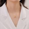 ANENJERY Smooth Moon Necklace for Women Clavicle Chain Crescent Pendant Necklaces New