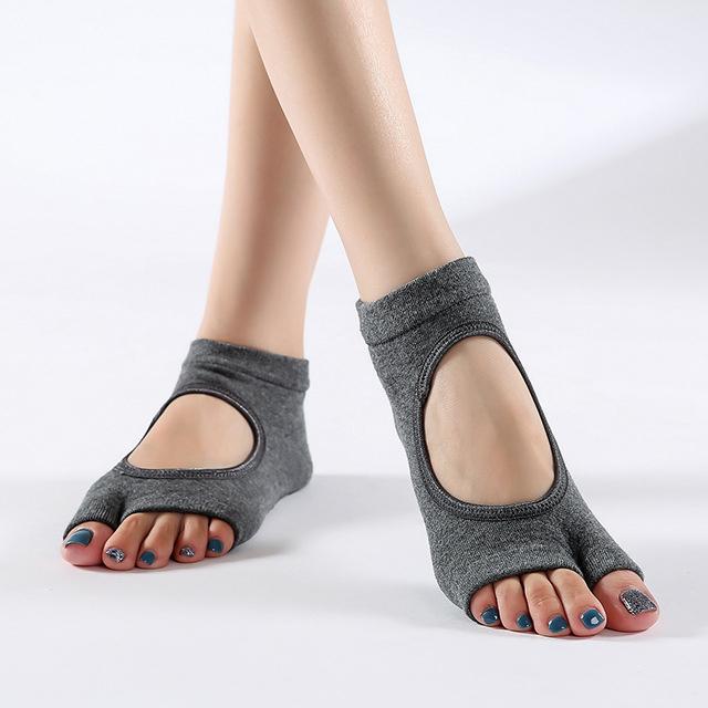 High Quality Women Yoga Socks Anti Slip Two Toe Sport Cotton Pilates Sock Breathable Quick-Dry Ballet Professiona Dance Sock