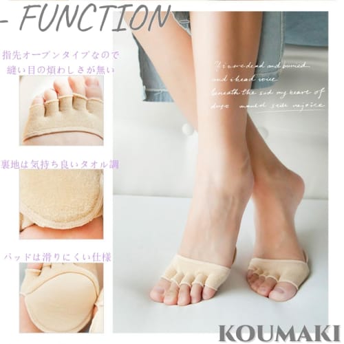 Foot Protection Pads, Cushioned Foot Pads for Five-Toe Shoes, Shallow Fit, Stays in Place, Supports Foot Care, Unisex (Black)