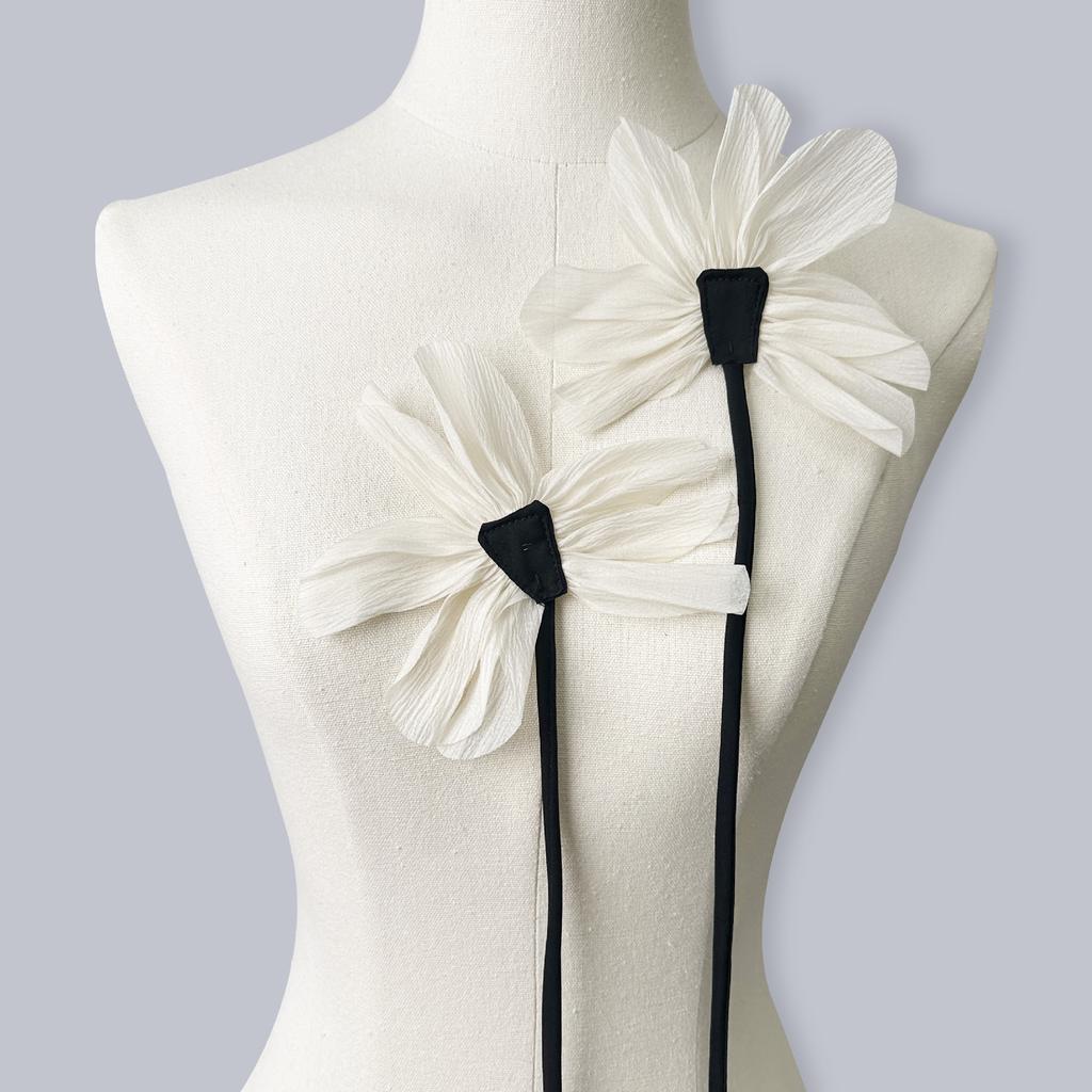 Three-Dimensional Mesh Yarn Flower High Sense Irregular Streamer Lotus Leaf Corsage Diy Accessories Cloth Sticker Clothing Accessories