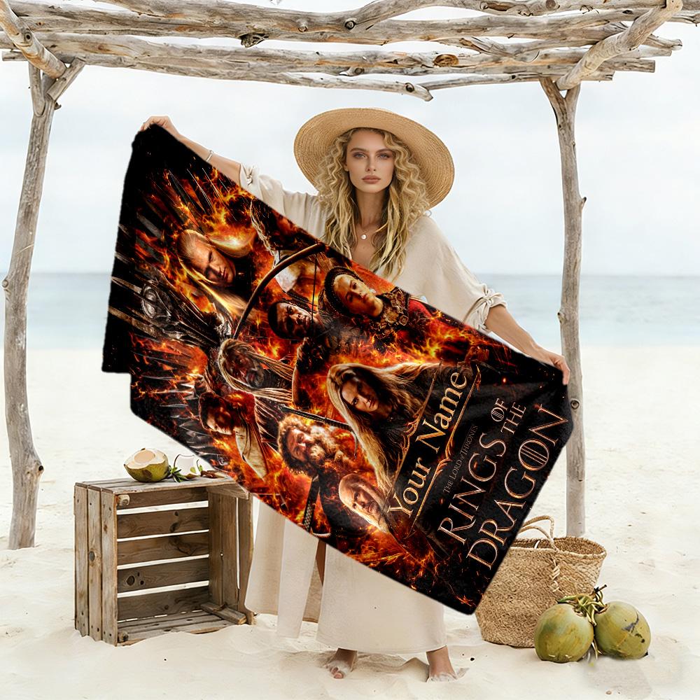 Lord Rings Customize Text Beach Towel Super Soft Microfiber Quickdry Fabric
