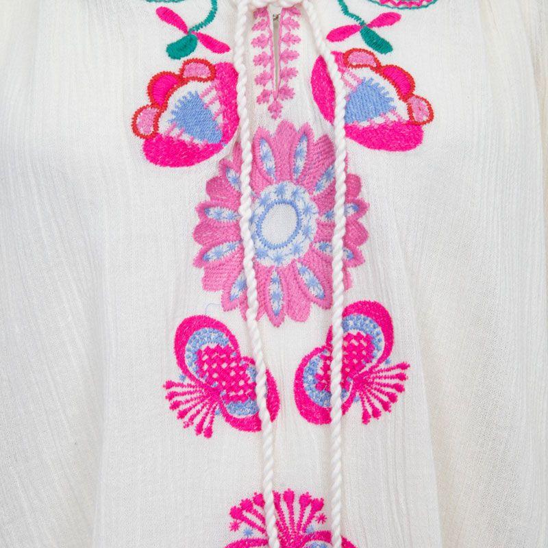 Magoo 3/4 Sleeve Kaftan Dress with Floral Embroidery for Women ANTIK BATIK