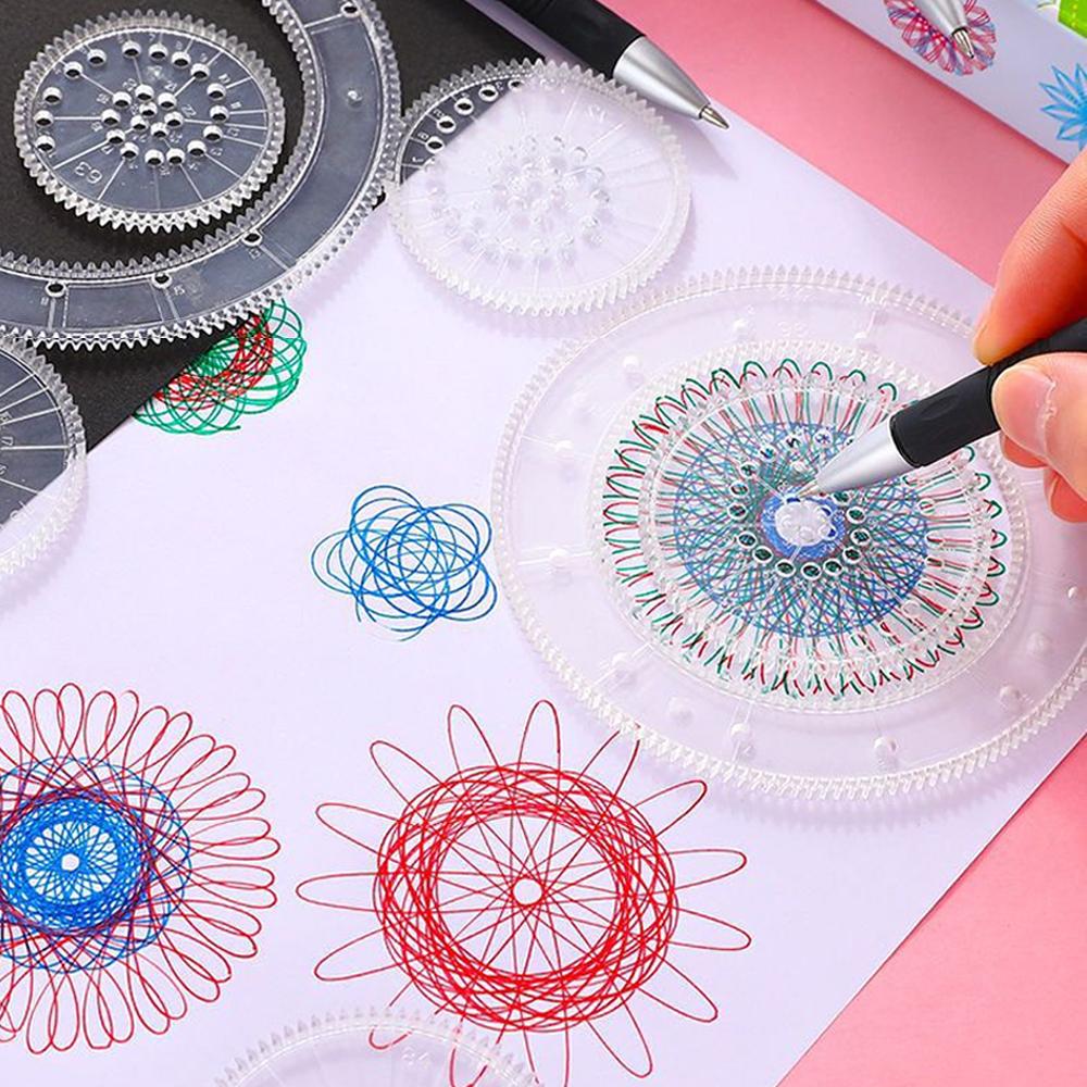 22Pcs Funny Spirograph Drawing Toys Set Geometric Ruler Drawing Accessories Creative Educational Drawing Toys For Children Gifts