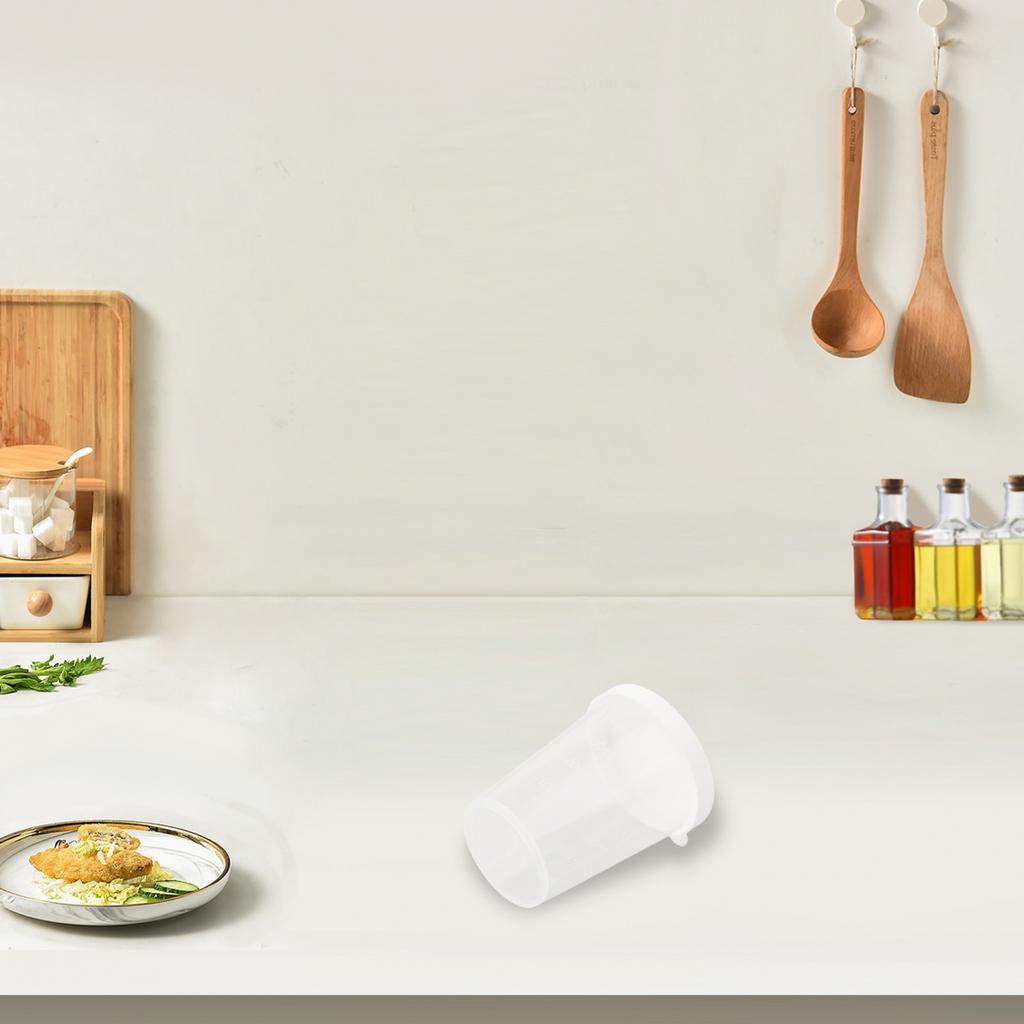 Measuring Cups Transparent With White Lids Cap 10pcs Container