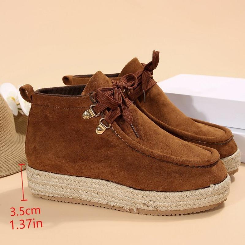 Large size snow boots for women's autumn and winter new wind velvet thickened warm hemp rope bottom short boots for women