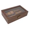 Black Walnut Wooden Watch Box PU Leather Watch Glasses Display Box  Office Use