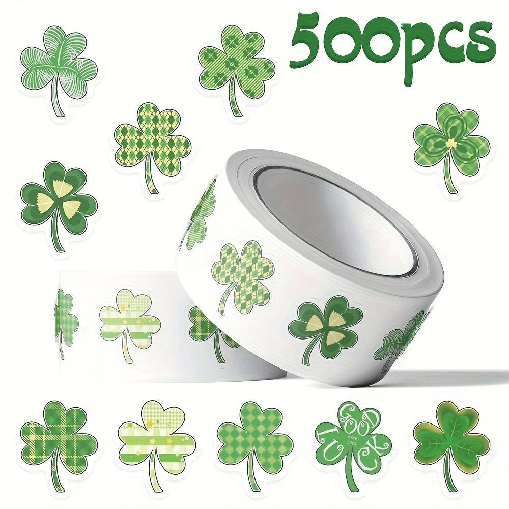 

500pcs Four-Leaf Clover St. Patrick s Day Roll Stickers Phone Scrapbook Luggage Guitar Helmet DIY Graffiti Aesthetic Decals